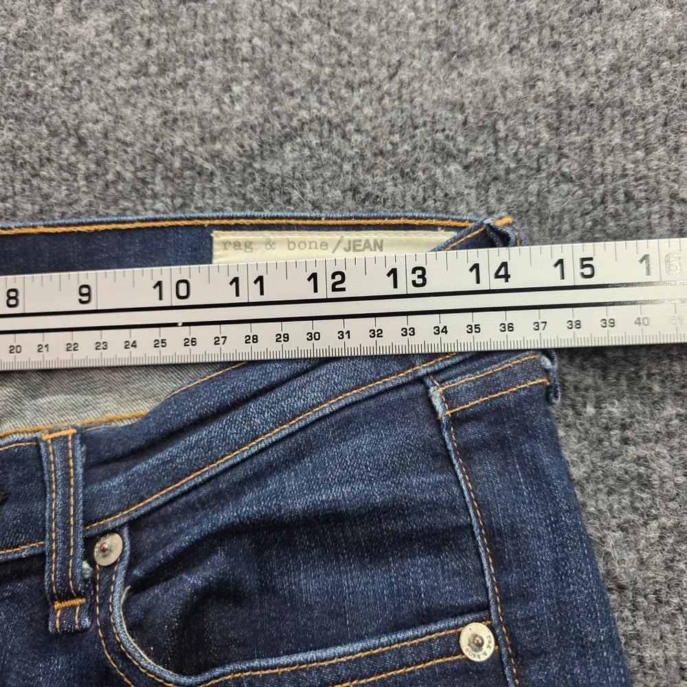Rag & Bone Skinny Jeans Kensington Dark Wash Denim USA Made Size‎ 27 Blue Womens
